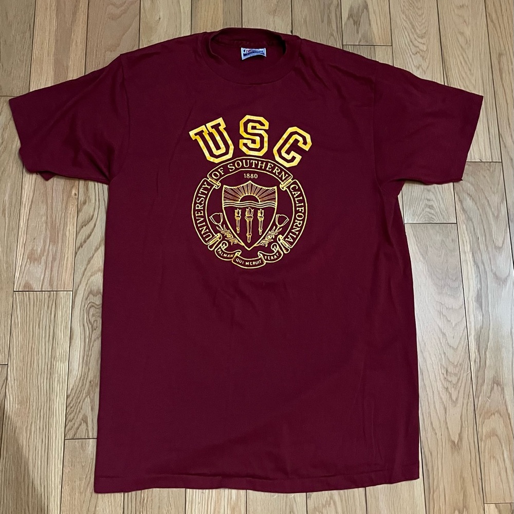 Hanes Maroon USC Short Sleeve Tee